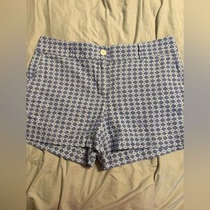 LOFT outlet Blue and White Patterned Bermuda Shorts